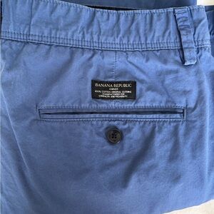 Banana Republic Blue Cotton Chinos Flat Front EUC 34/30